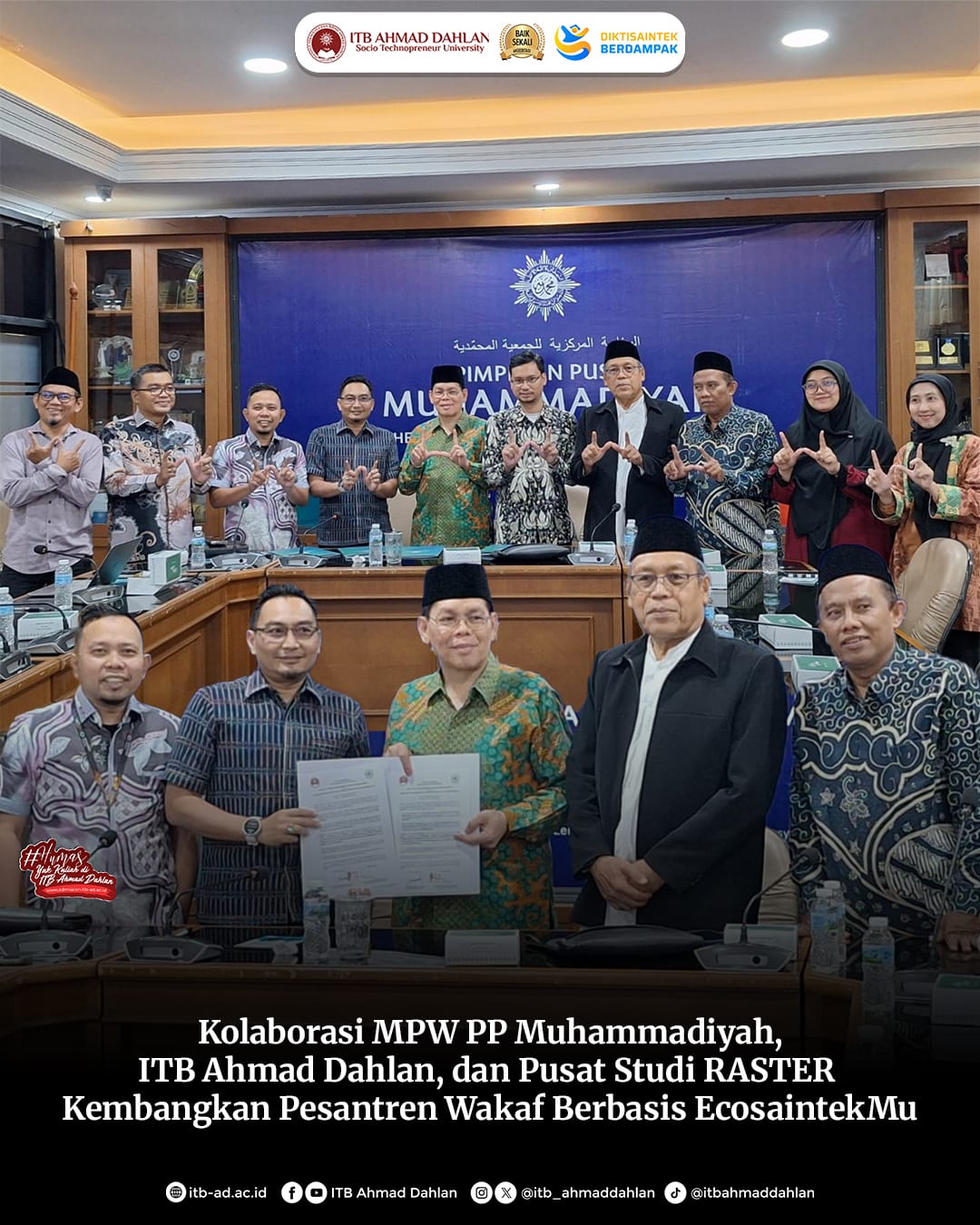 Kolaborasi MPW PP Muhammadiyah , ITB AD Jakarta dan Pusat Studi RASTER Kembangkan Pesantren Wakaf Berbasis EcosaintekMu